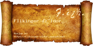 Flikinger Áldor névjegykártya